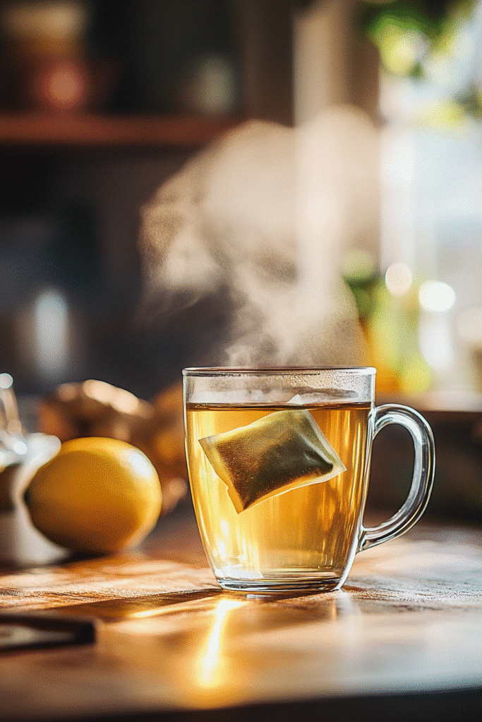 Steeping green tea for the Mounjaro drink