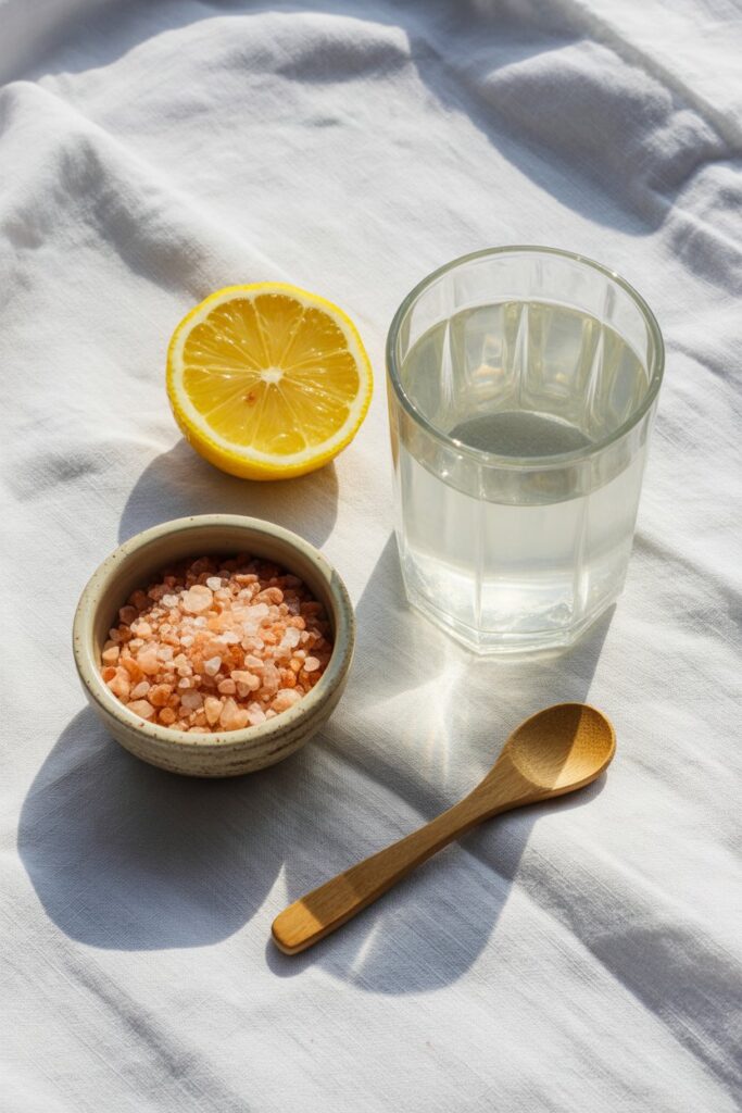 Ingredients for the pink salt trick for weight loss