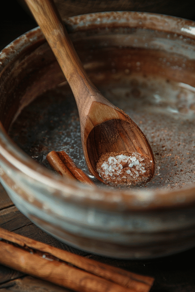 Step-by-step preparation of the cinnamon and salt ritual drink