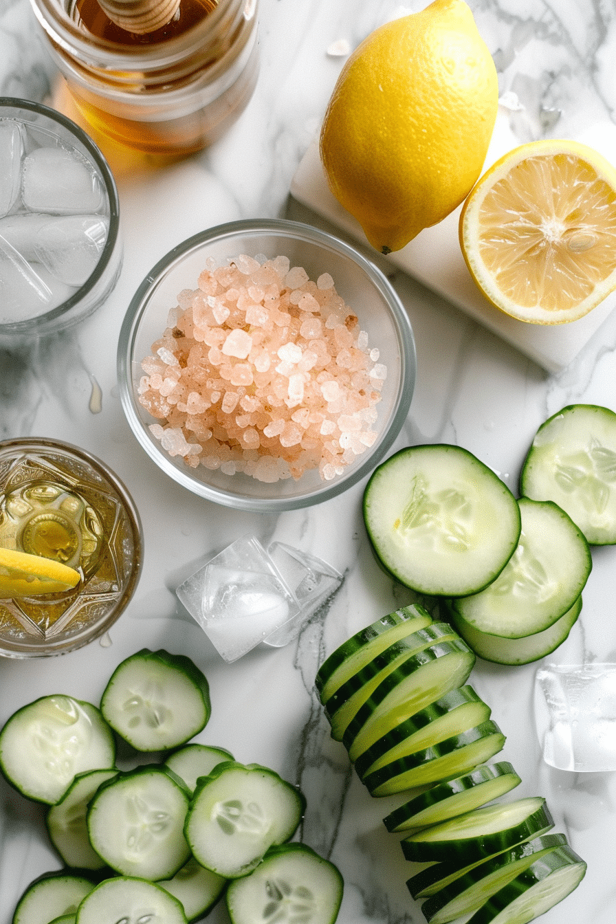 himalayan-salt-ice-hack-ingredients Ingredients for Himalayan salt ice hack with pink salt and lemon