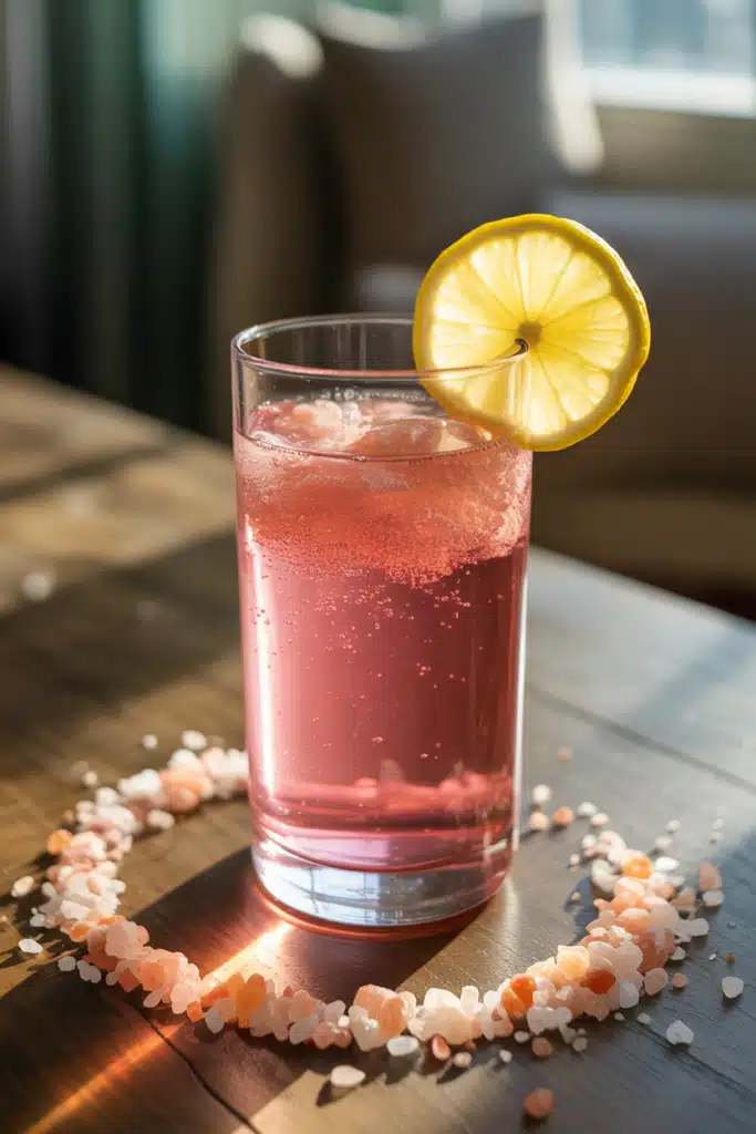 how to make pink salt detox drink