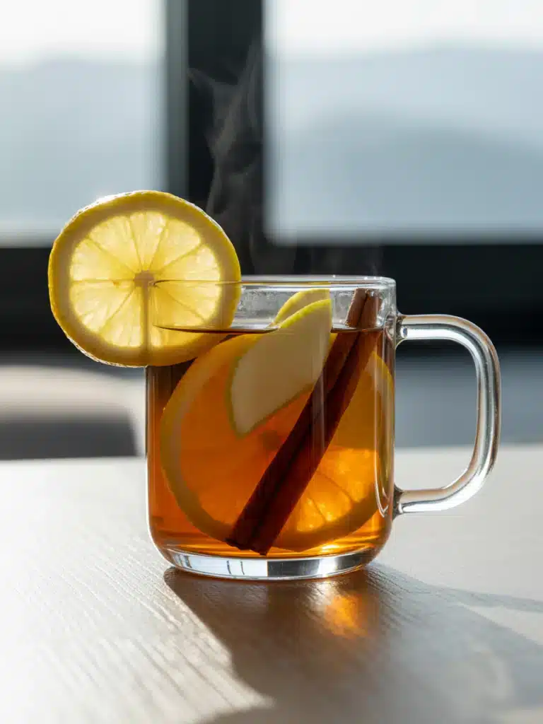 Close-up of Mounjaro tea recipe for weight loss in a glass mug
