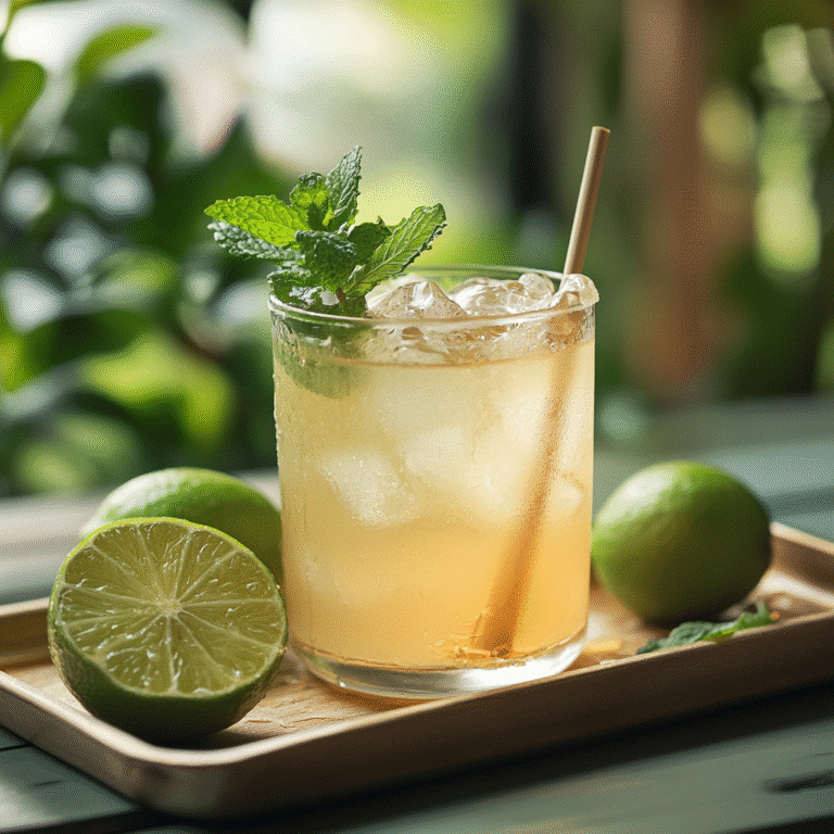 Served natural energy drink with citrus and Himalayan salt on outdoor tray