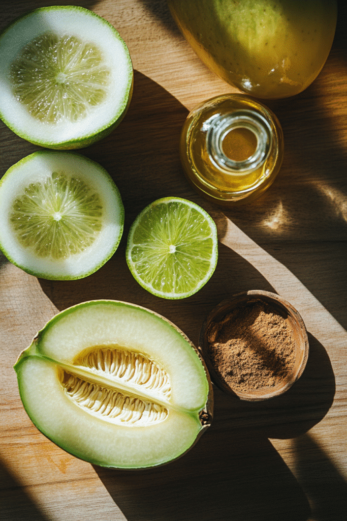 Ingredients for natural Mounjaro recipe with 4 ingredients
