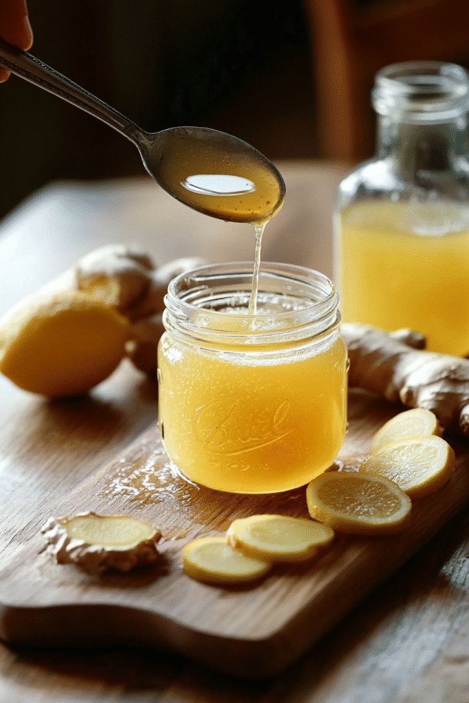 Fresh lemon juice being added to natural mounjaro recipe drink
