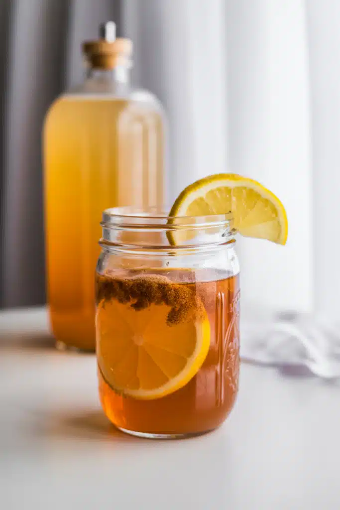 Homemade Mounjaro recipe weight loss drink with lemon, cinnamon, and apple cider vinegar.