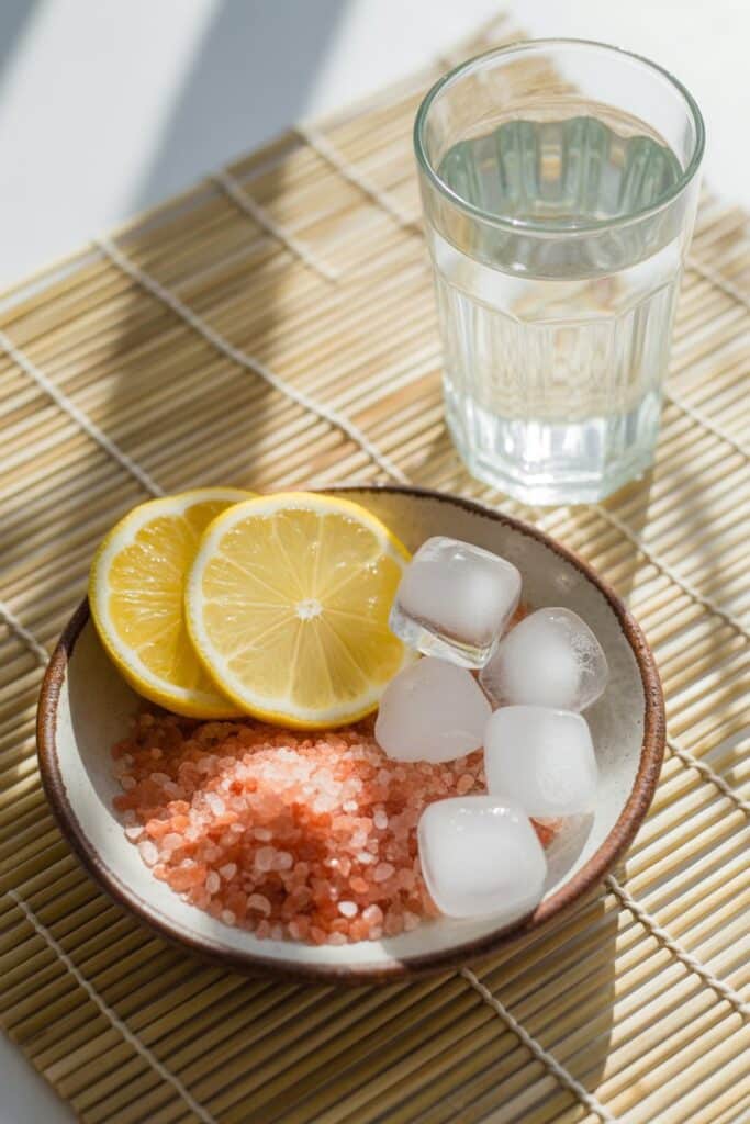 Ingredients for the japanese pink salt and ice recipe