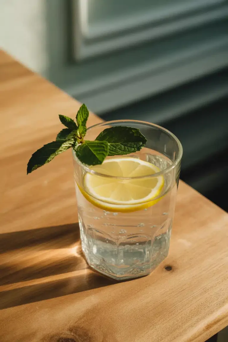 Celtic salt trick with lemon water and fresh mint garnish