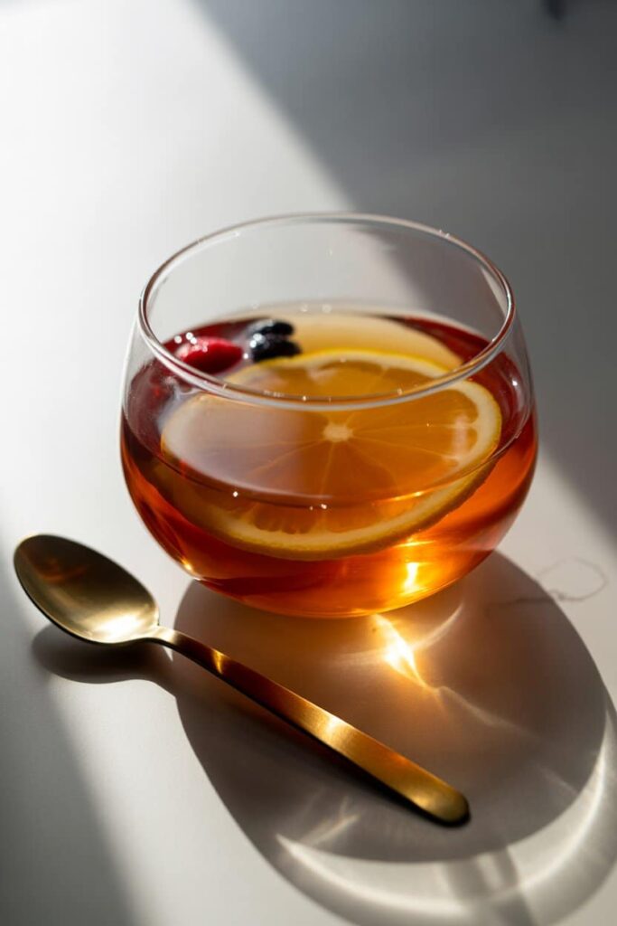 5 second gelatin trick recipe close-up with tea and juice option