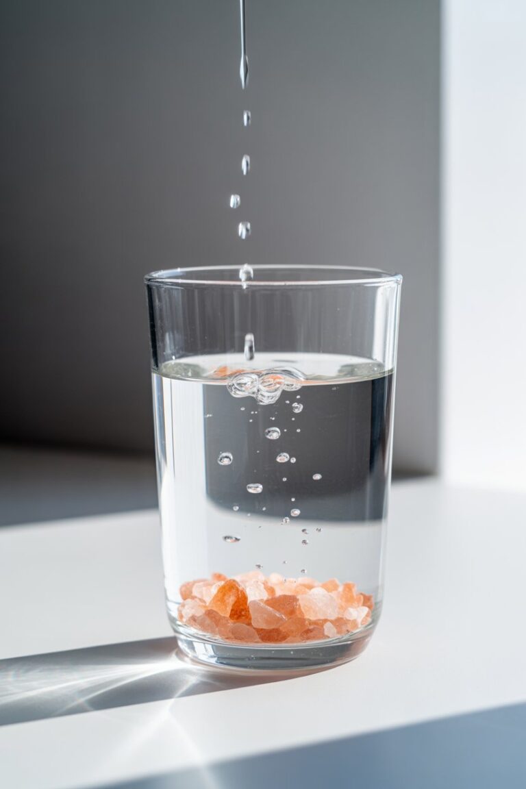 Is the pink salt trick safe glass of salt water wellness concept